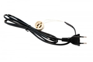 Tronix P-Cable Black | 2*0,75mm | 2 Meter | Euro plug + GU10 socket