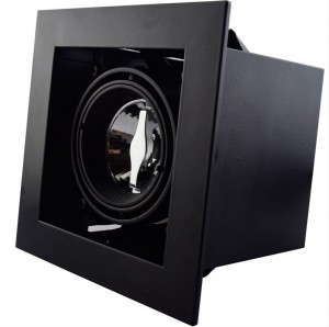 Recessed/Trimless fixture for 50mm | Full Black | Adjustable