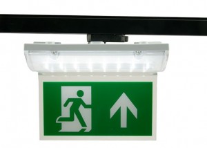 Noodverlichting met 3 fase adapter en pictogram