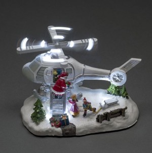 Kerstman met helikopter led