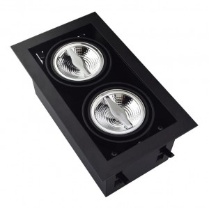 Recessed/Trimless fixture 2x AR70 | Full Black | Adjustable