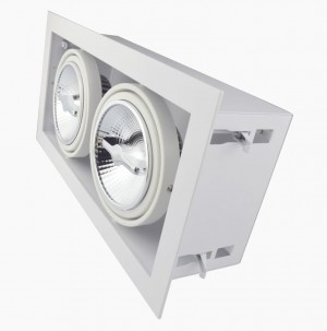 Recessed/Trimless fixture 2x AR111 | Full White | Adjustable