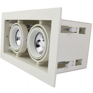 Recessed/Trimless fixture 2 X 50mm | Full White | Adjustable