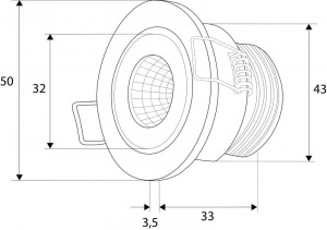 led mini inbouwspot IP44