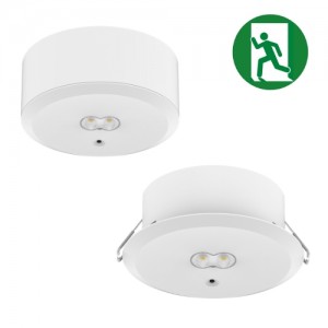 Noodverlichting downlight (zowel opbouw als inbouw) wit